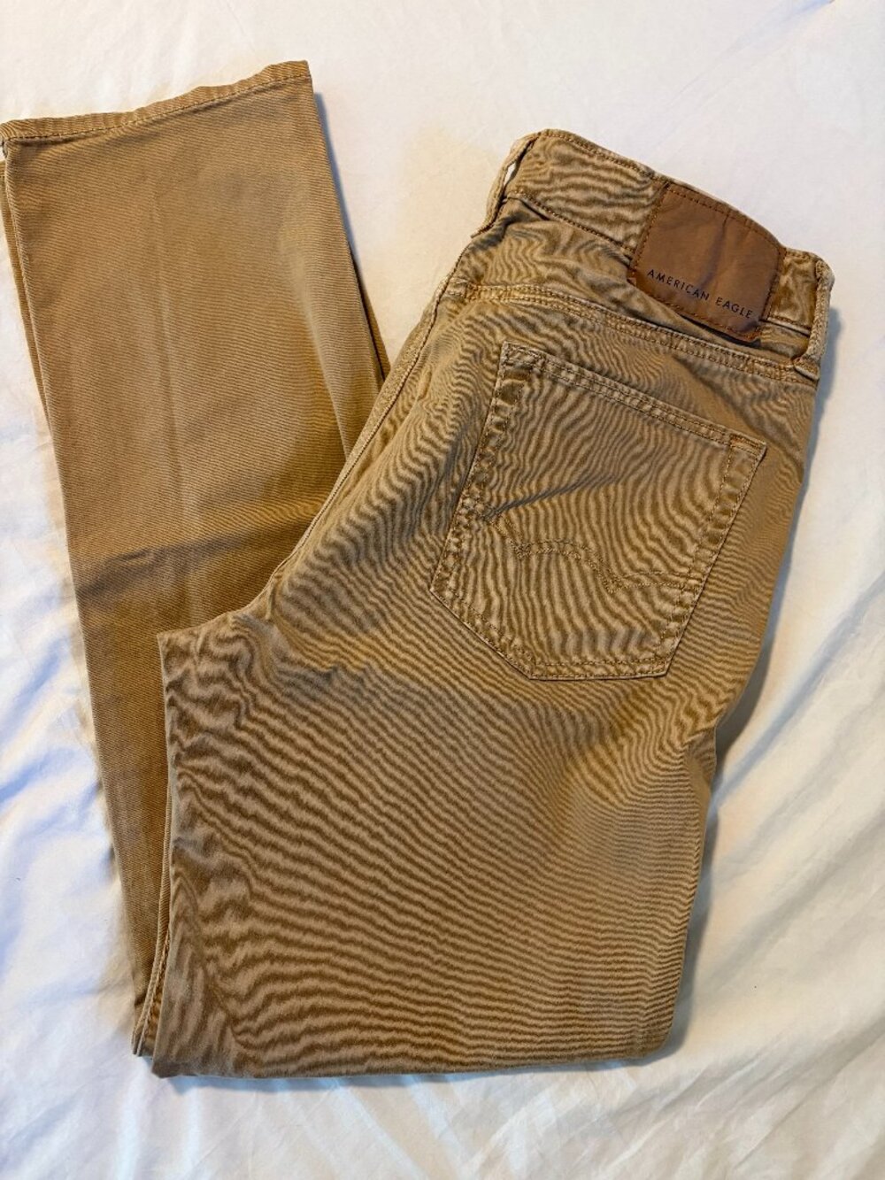 American Eagle Flex Pants Men’s 32x30 Tan Khaki Brown Stretch 5 Pocket
